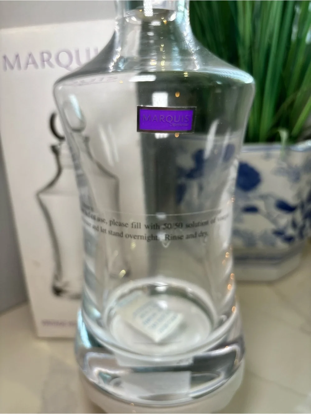 Marquis by Waterford Crystal Hourglass Decanter 29 oz Moments NIB New In Box